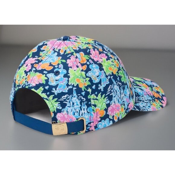 Disney Parks Lilly Pulitzer Dreamin Hat Baseball Cap Pink Minnie Daisy Castle - Picture 2 of 4